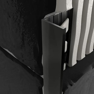 12.5mm L-Profile Black gloss tile trim