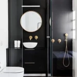 black bathroom walls