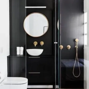 black bathroom walls