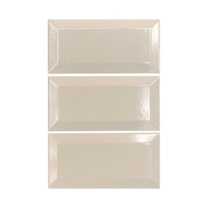 Classic Cream gloss bevelled wall tile 75x150