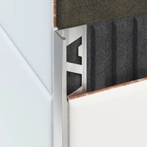 12.5mm L-Profile Brushed Bright Silver tile trim